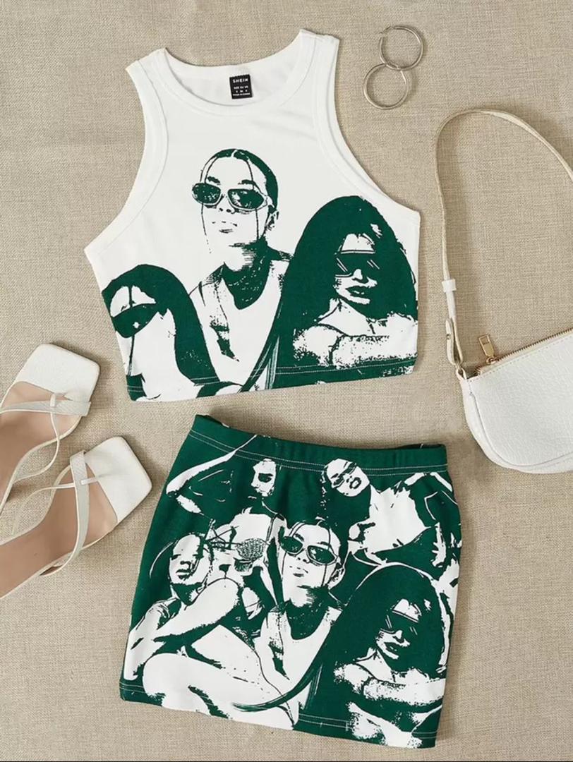 Girls print 2piece set