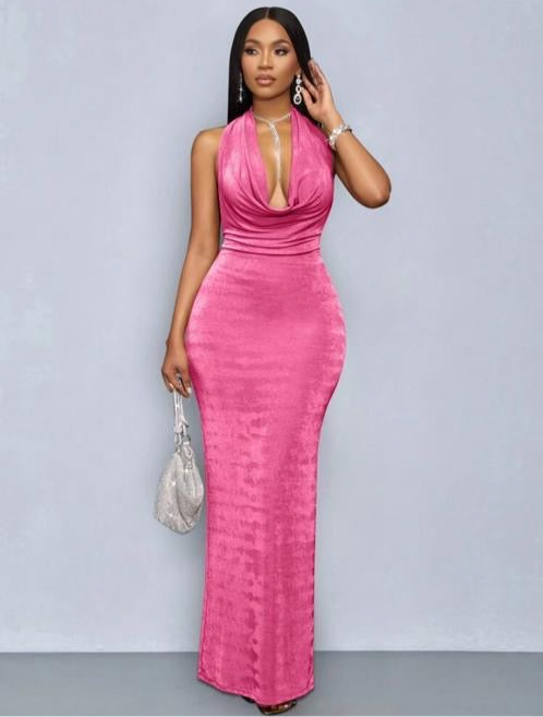 Pink open side dress