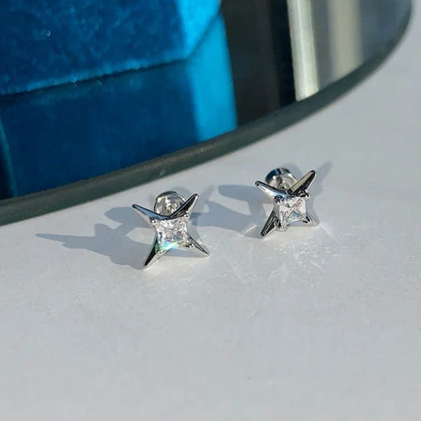 Silver Star Stud Earrings