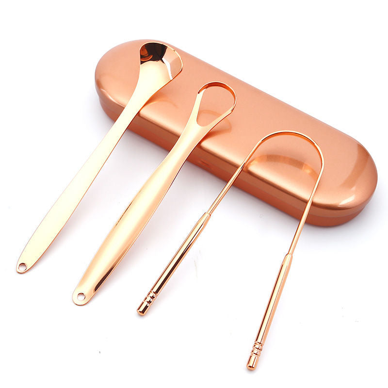 Bronze Tongue Scraper Set