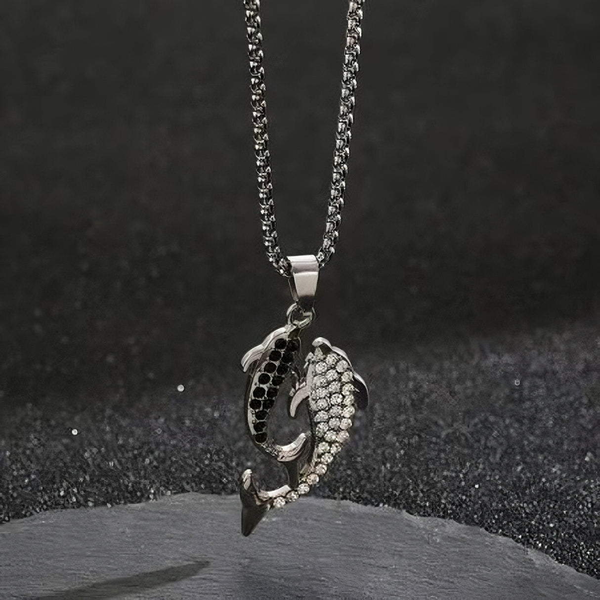 Dual-dolphin necklace