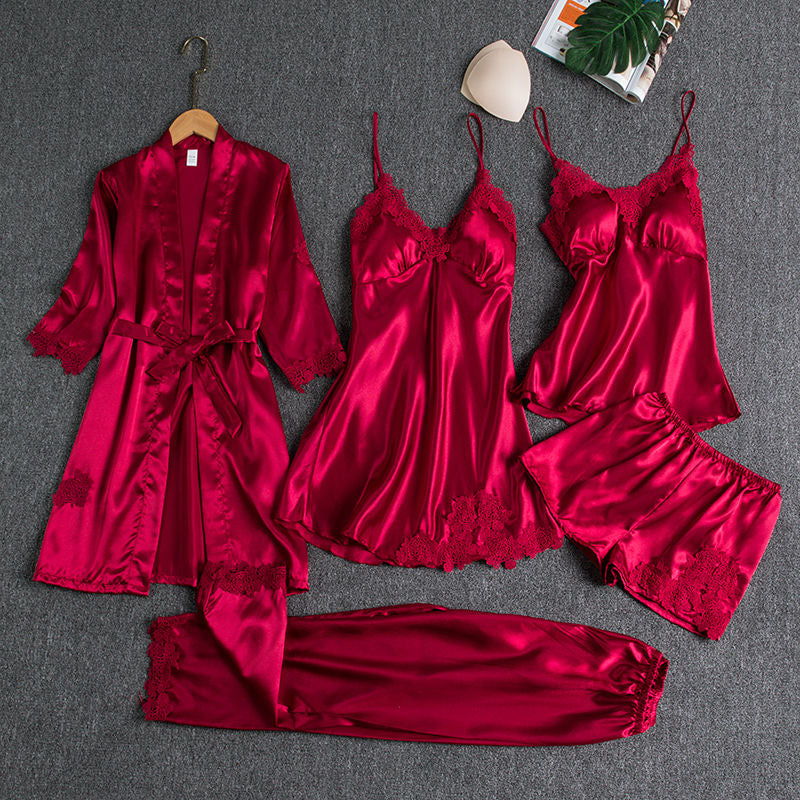 5-Piece Silk Pajamas Set