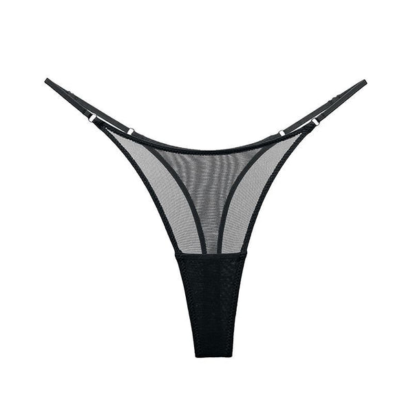 Black mesh thong