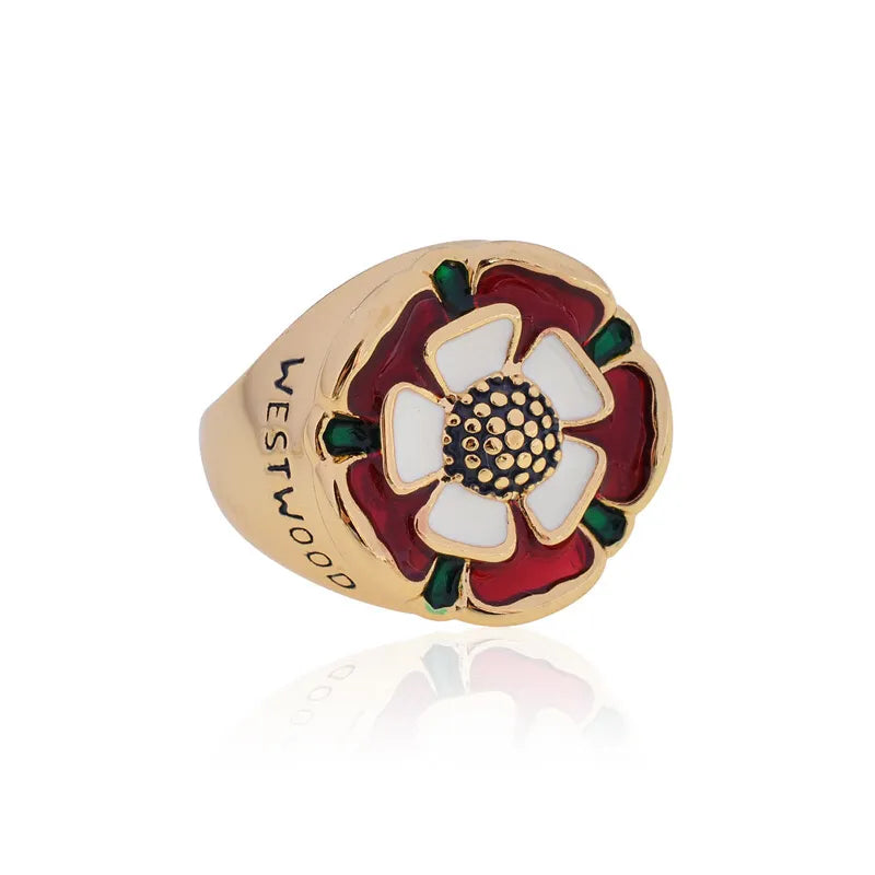 Westwood enamel flower signet ring