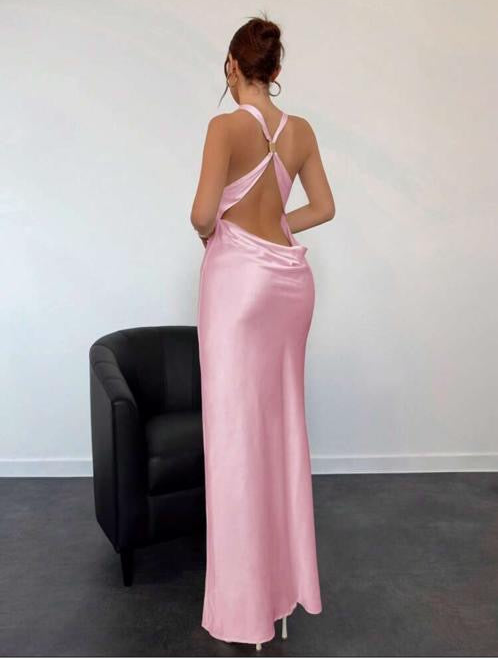 Pink cross back dress