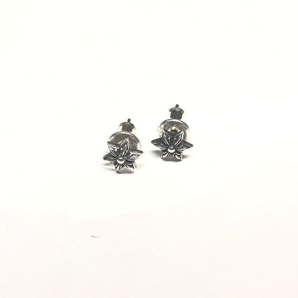 Silver Vintage Floral Stud Earrings