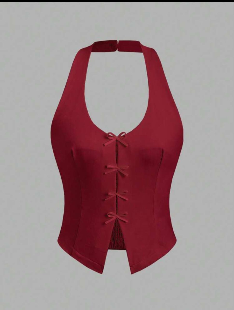 Halter neck lace-up top