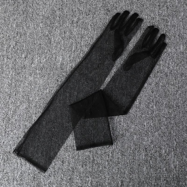 Black mesh hand gloves