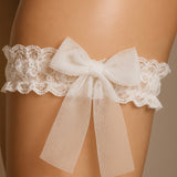 White Lace rose garter