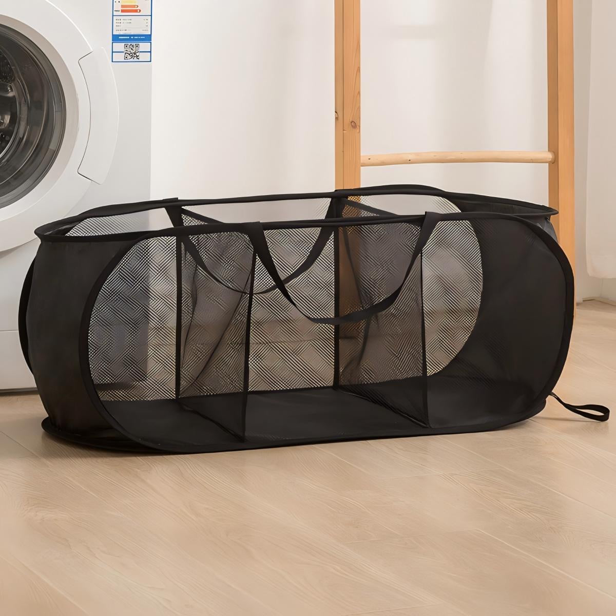 Black three compartment basket