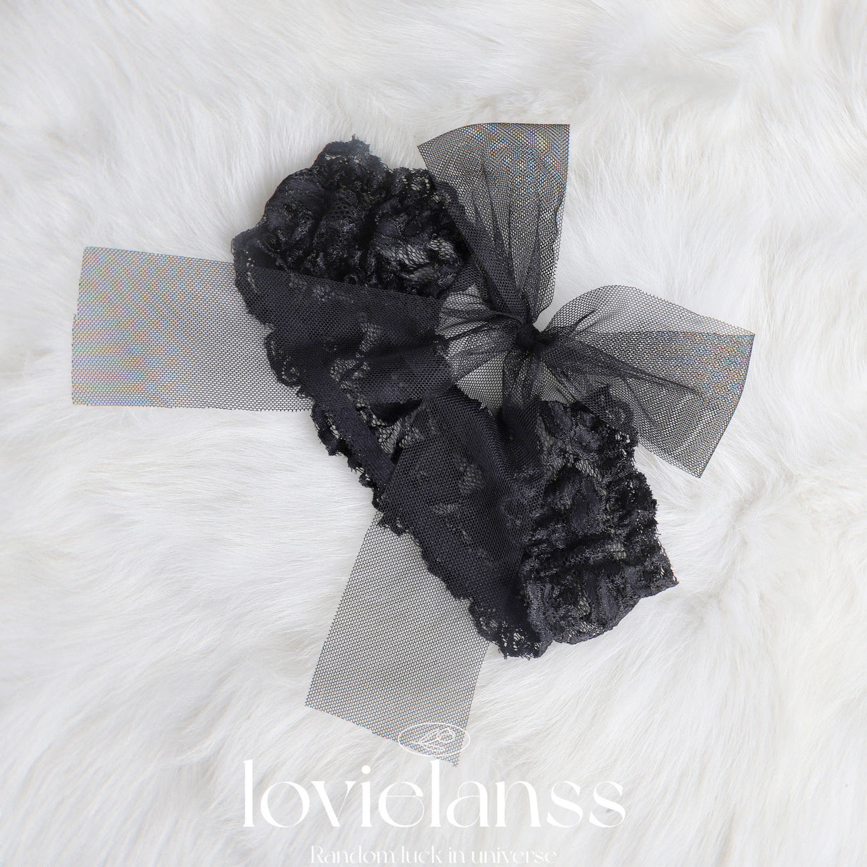 Black Lace rose garter