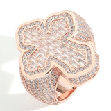 Cross iced out ring