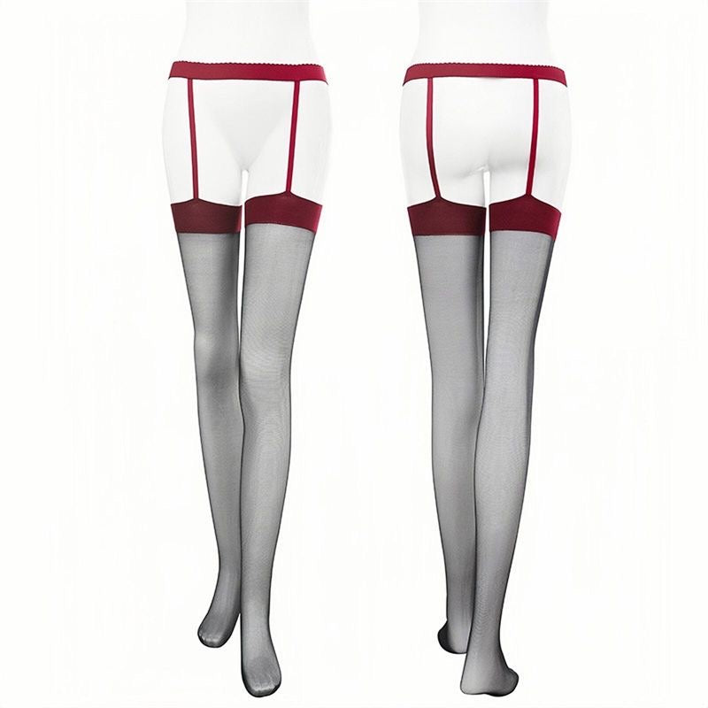 Red clinching lace stockings