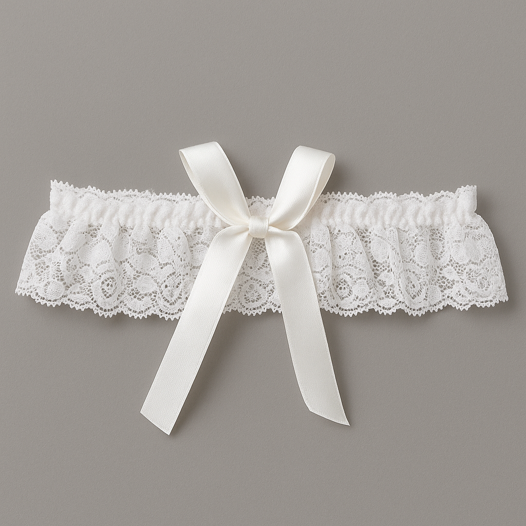 White tie lace garter
