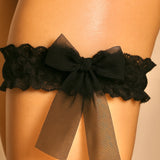 Black Lace rose garter