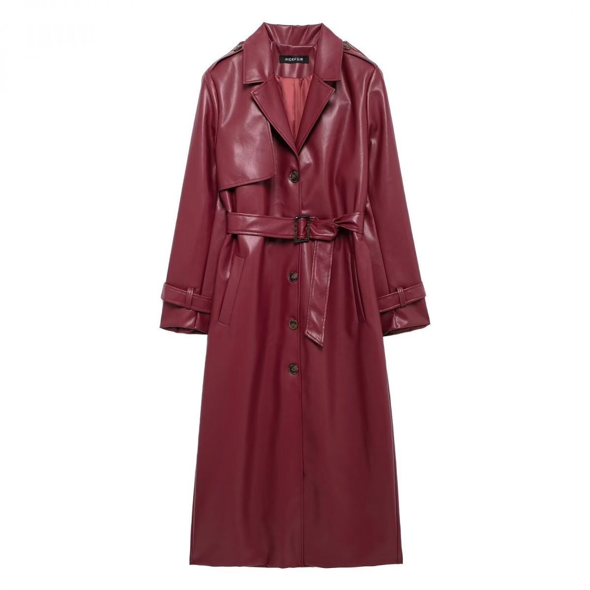 Faux Leather Trench