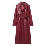 Faux Leather Trench