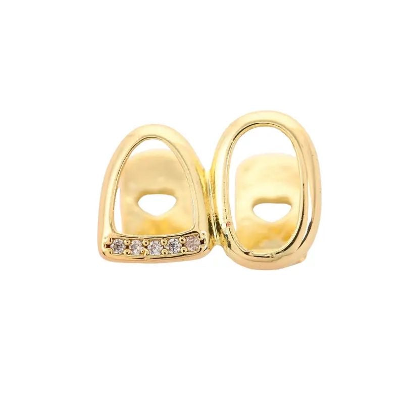 Gold drip grillz