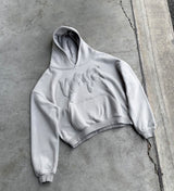 Light grey monochromatic graphic hoodie