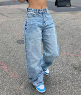 Retro Acid-Wash Baggy Jeans