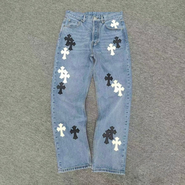 Light chrome heart jeans