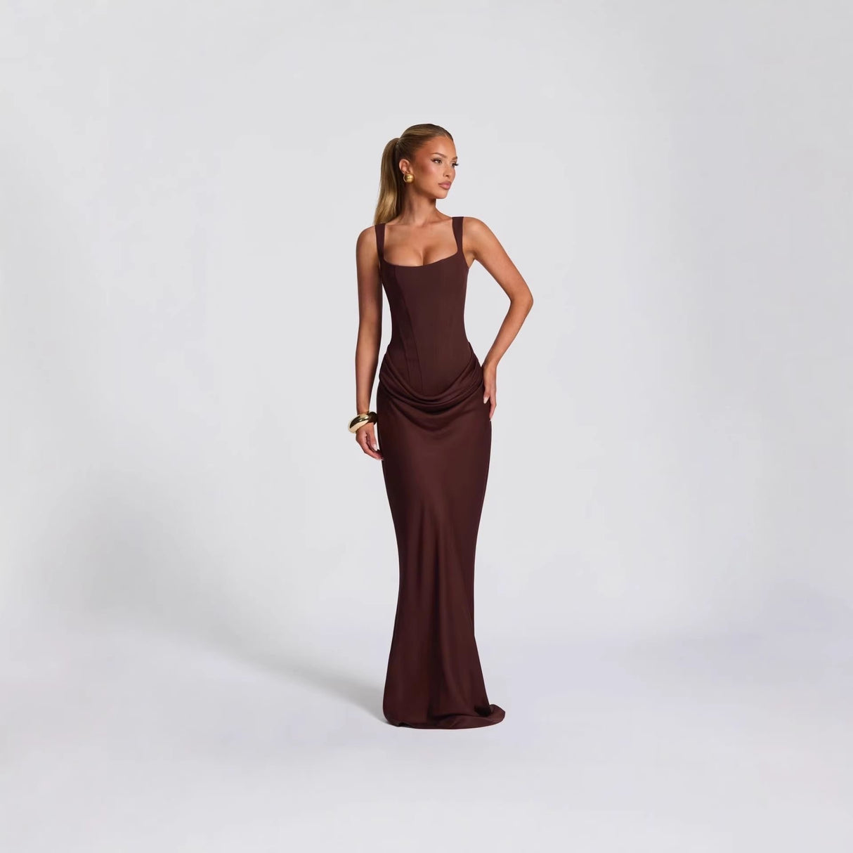 Brown cotton gown