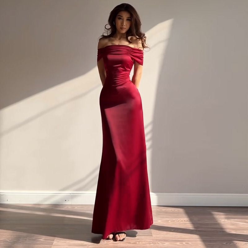 Red Satin Mermaid Dress