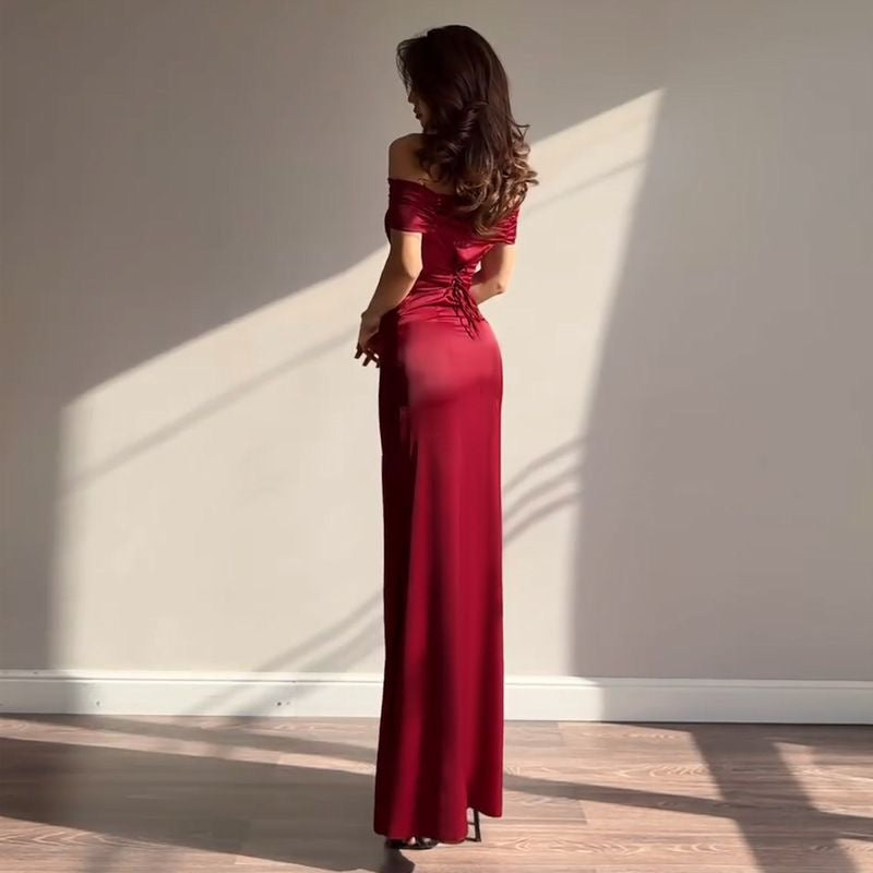 Red Satin Mermaid Dress
