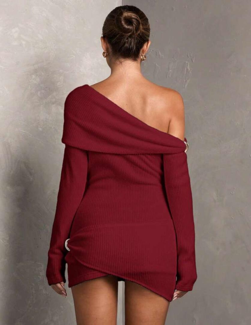 Burgundy sleeves dress