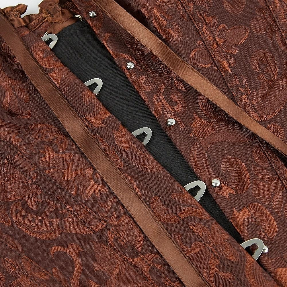 Brown strapless medieval corset