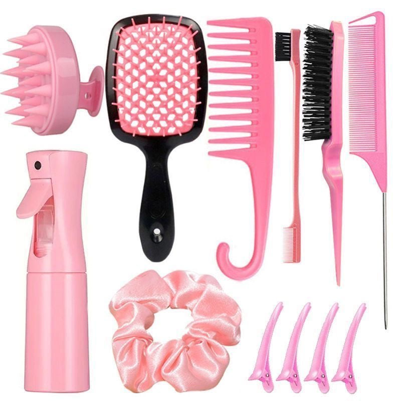 Pink Detangling Brush Hair Set
