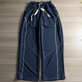 Blue Curved knife-Cut sweatpants