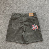 Polyester leather shorts