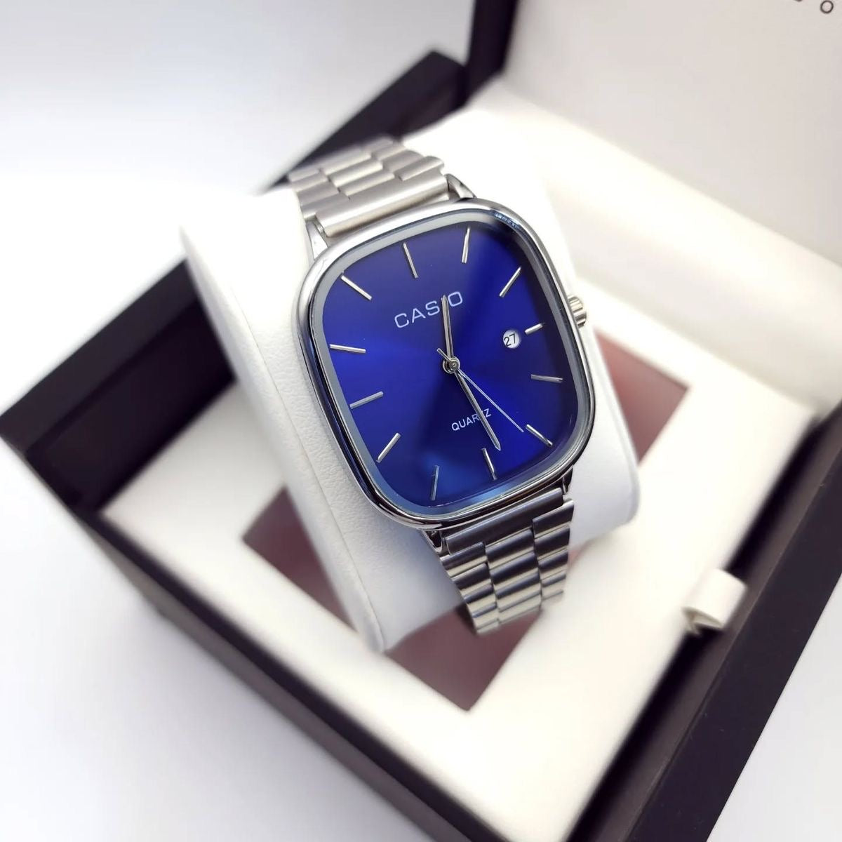 Blue dial silver Casio