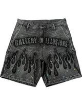 Gallery of illusion denim shorts