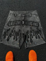 Gallery of illusion denim shorts
