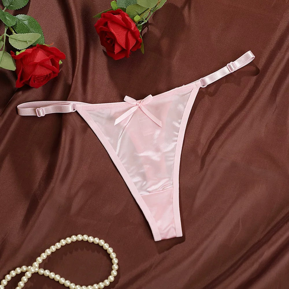 Pink ice silk thong