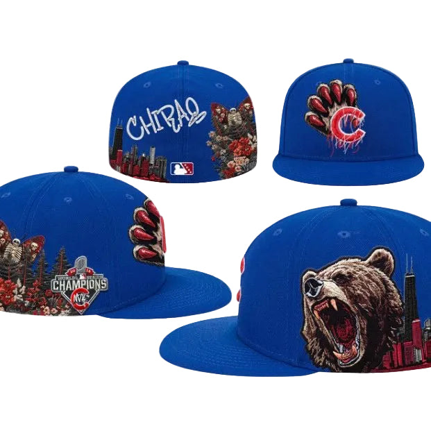 Chiraq straight fitted cap with bears print