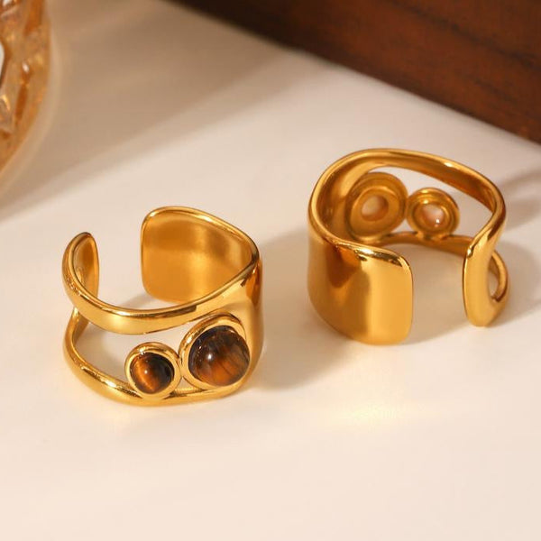 Tiger’s eye adjustable ring