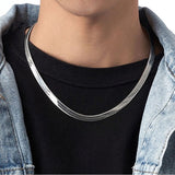 Silver snake skin necklace