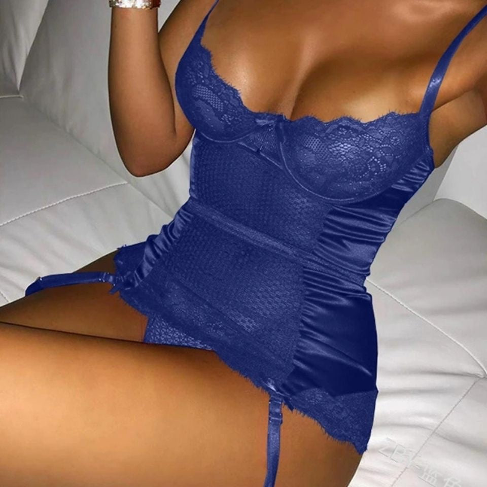Blue Lace Sheer lingerie