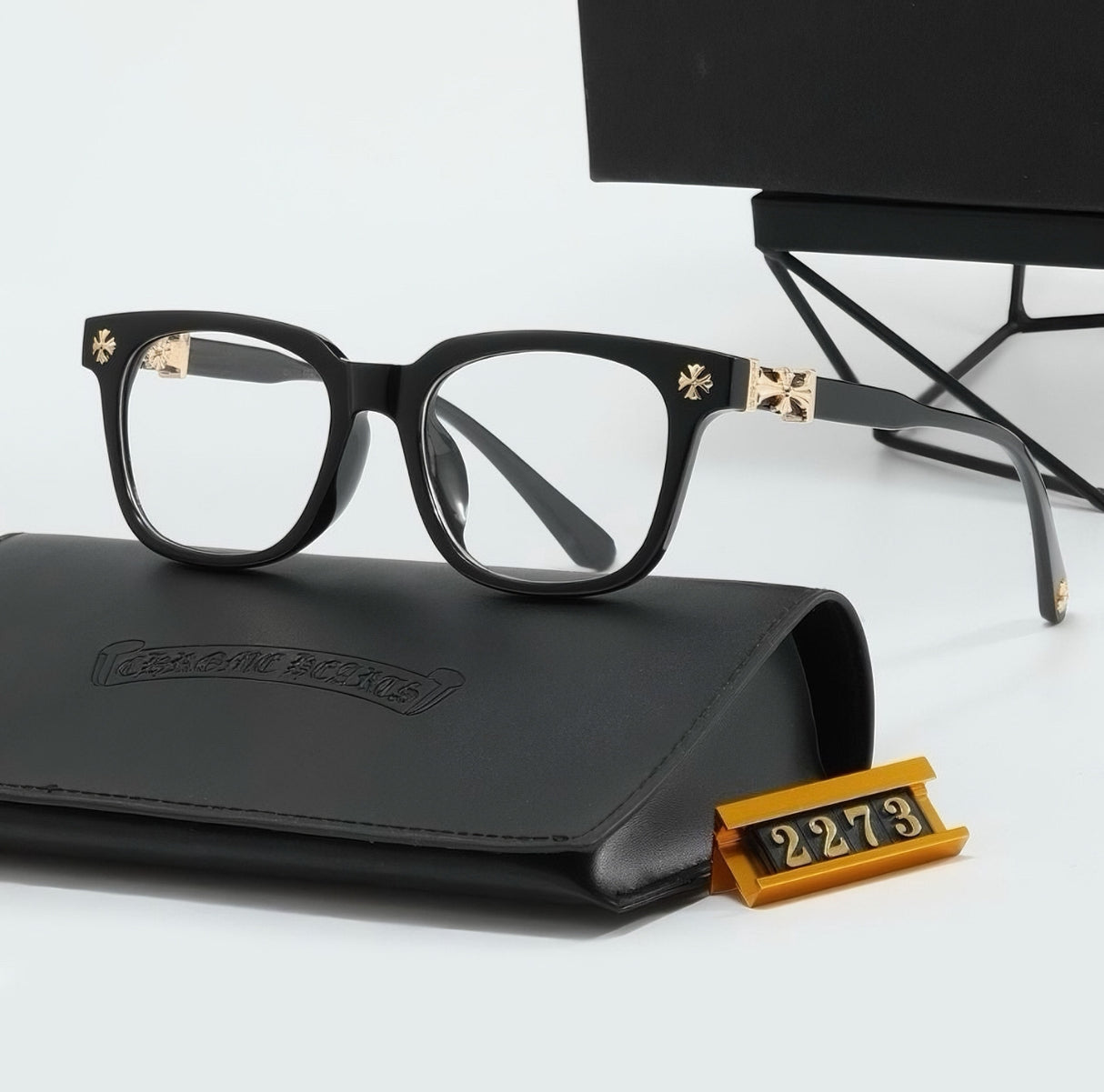 Chrome hearts eyewear with gold detailing