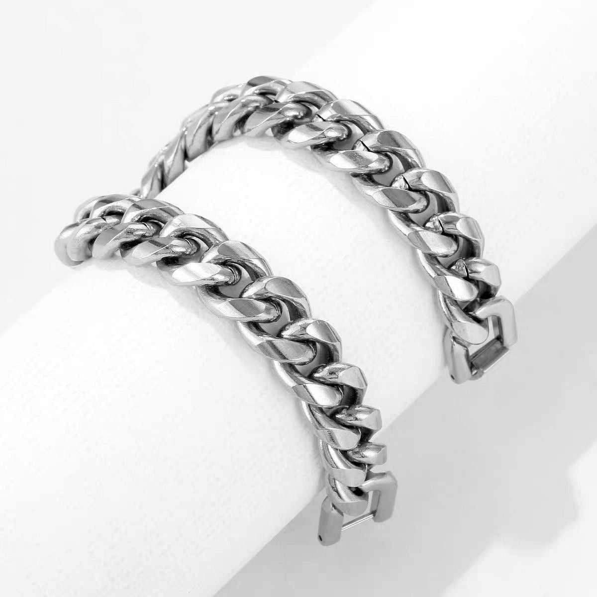 Wide Stainless steel bracelet