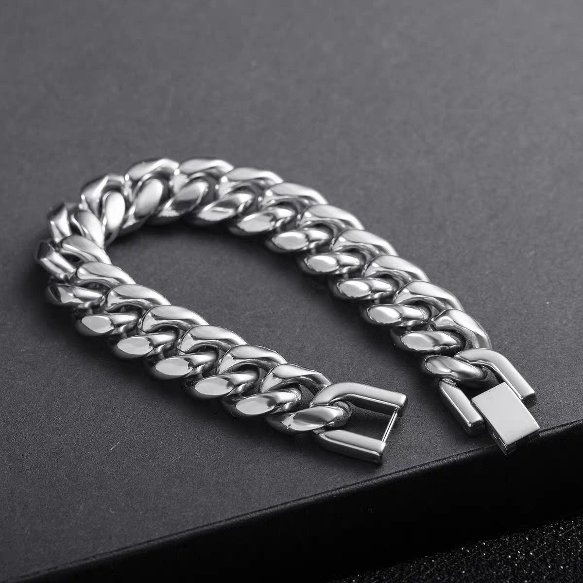 Wide Stainless steel bracelet