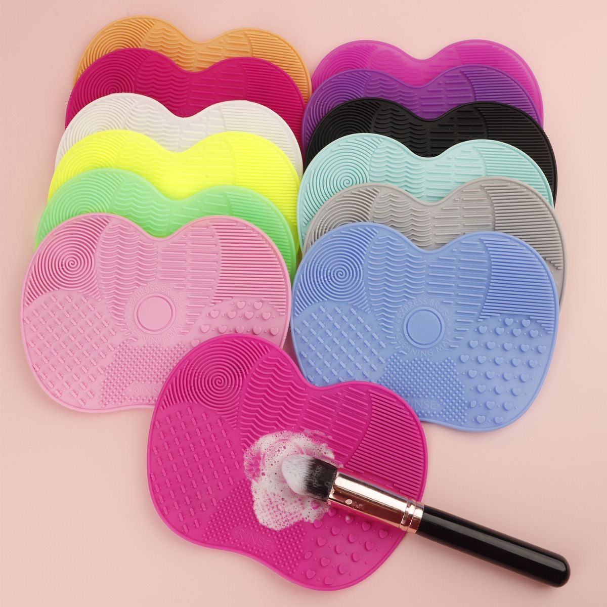 Silicone makeup brush cleaning mat