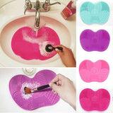Silicone makeup brush cleaning mat