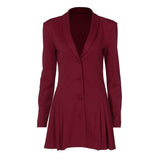 Maroon Blazer Dress