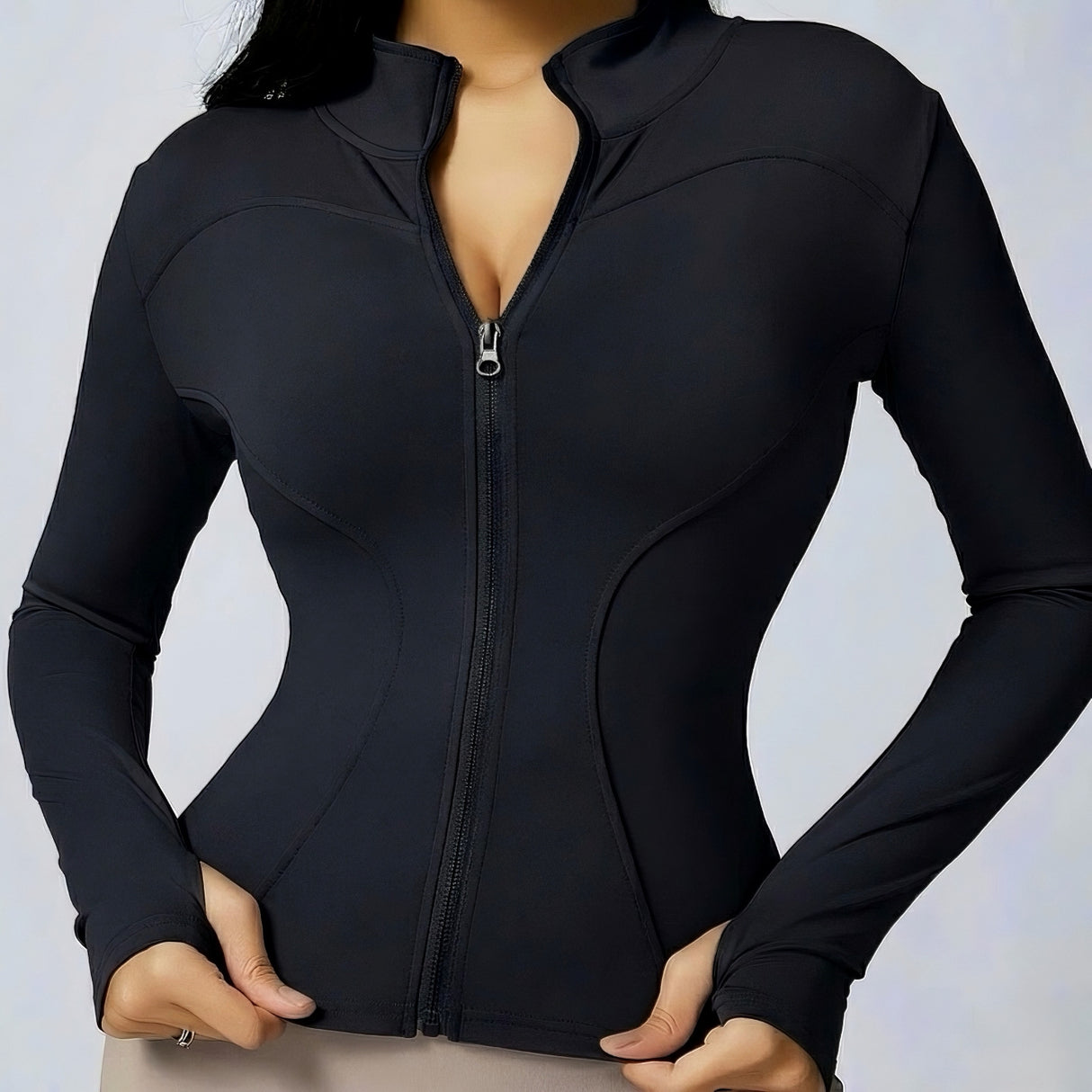 Black Stand collar sport jacket