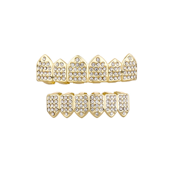 Full Set Ice-Out Gold Grills