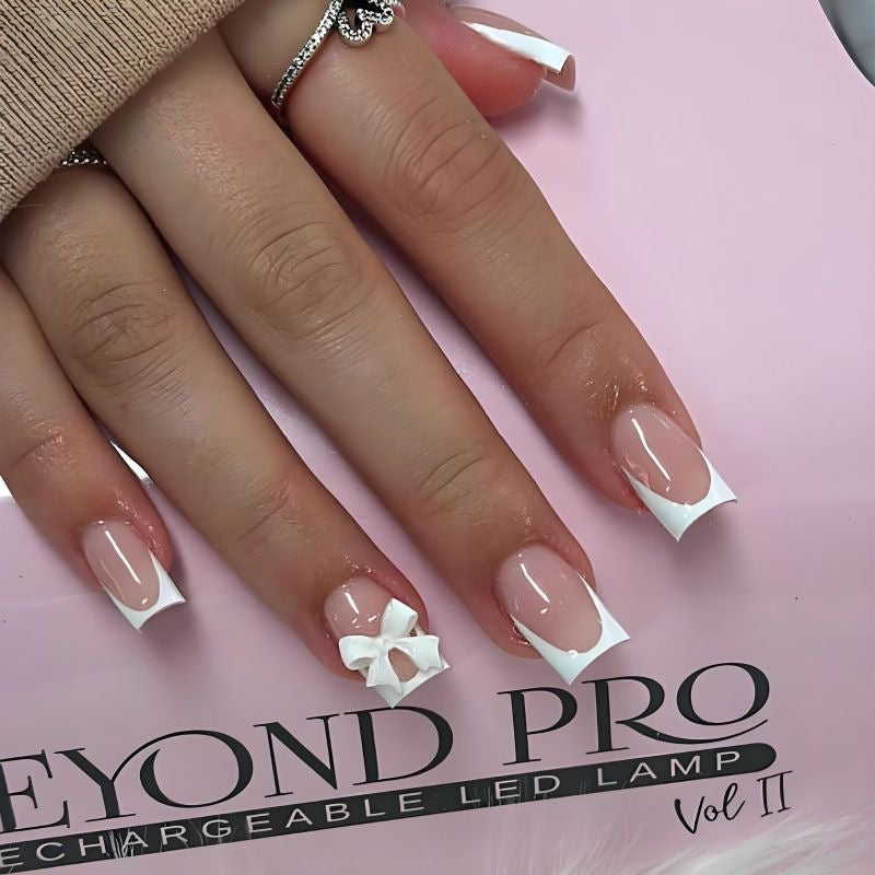 White bow Press ons